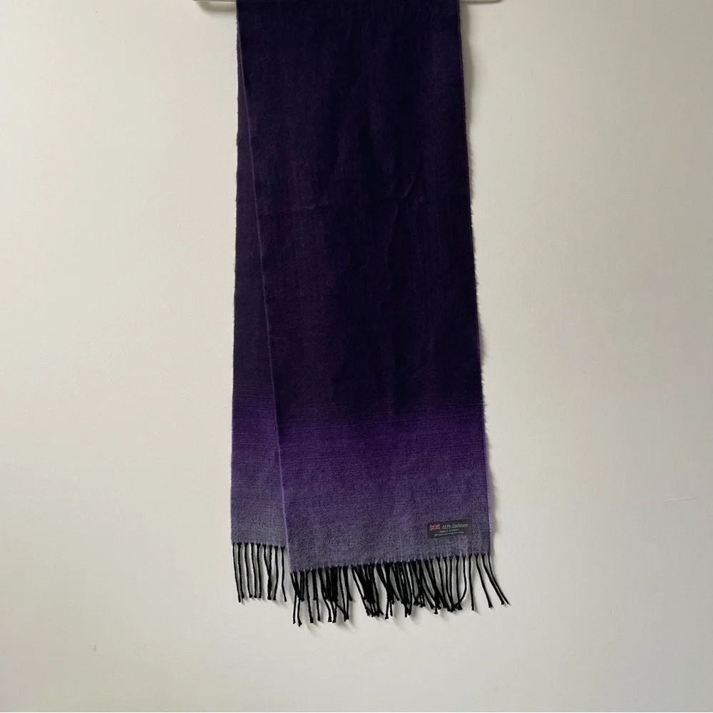Elegant Purple Ombre 100% Cashmere Scarf - Picture 3 of 5